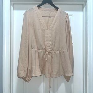 Cream peplum blouse